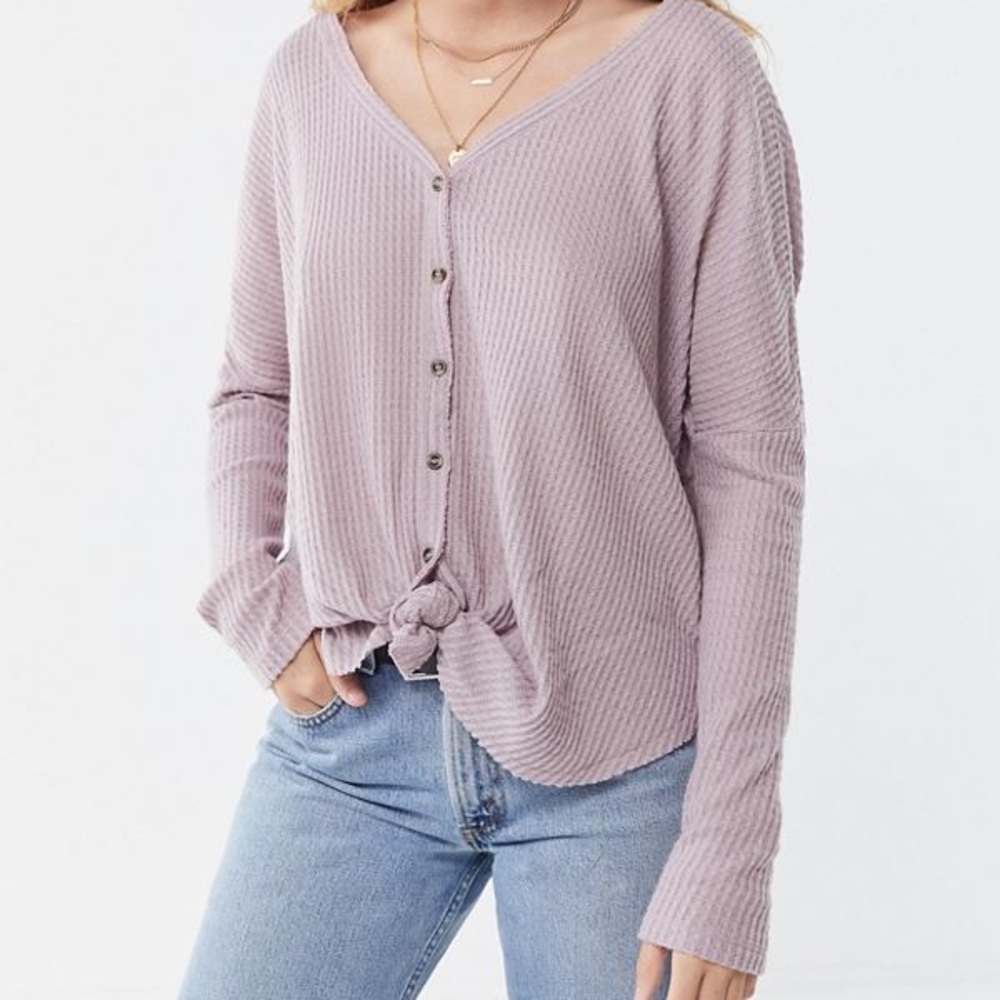 Urban Outfitters Jojo waffle knit oversize thermal